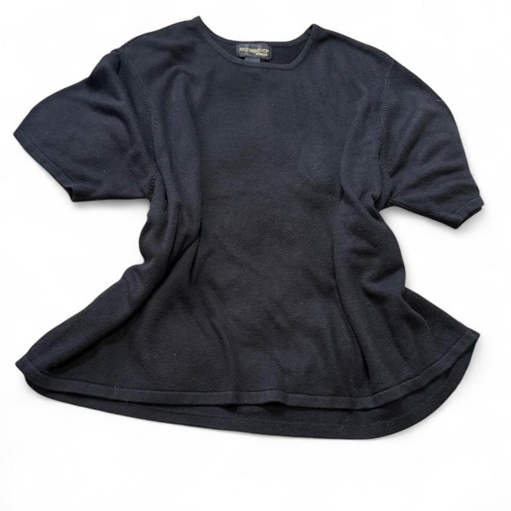 Vintage 90s Requirements Black Sweater Tee, Women's Size 3X